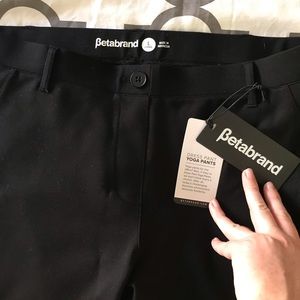 Betabrand black yoga dress pants size L long